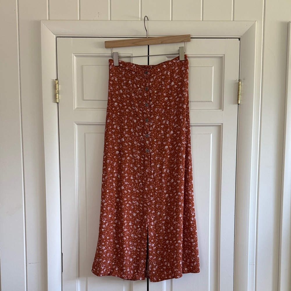 Wild Fable Rust Floral Maxi Skirt